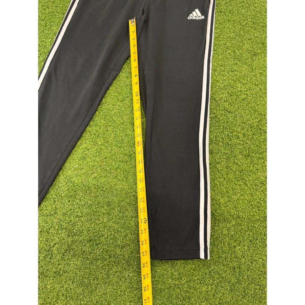 Adidas Mens Black White 3 Stripe Tapered Track Pants Size Medium M Sportswear‎